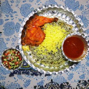 باقالی پلو با مرغ