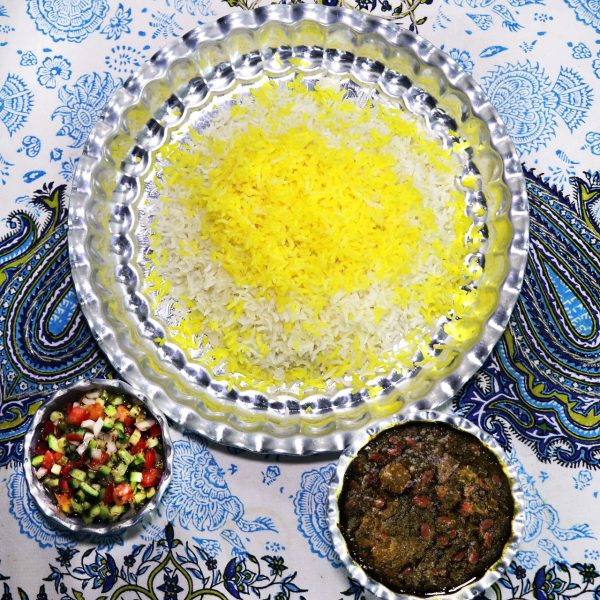 چلوخورشت قرمه سبزی